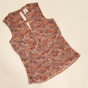 Size XS: CAbi Good Luck Blouse with Red Crane Style 3611